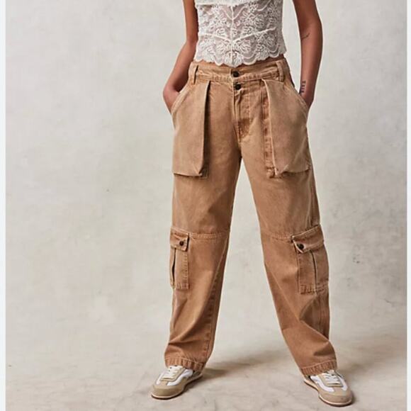 Free People We The Free Marx Slouchy Cargo Jeans - Picture 1 of 10